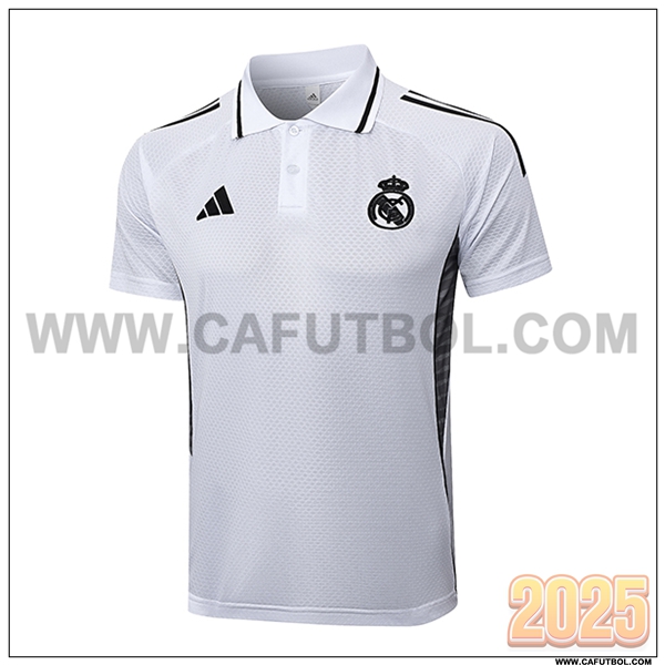Camiseta Polo Real Madrid Blanco/Negro 2025 2026