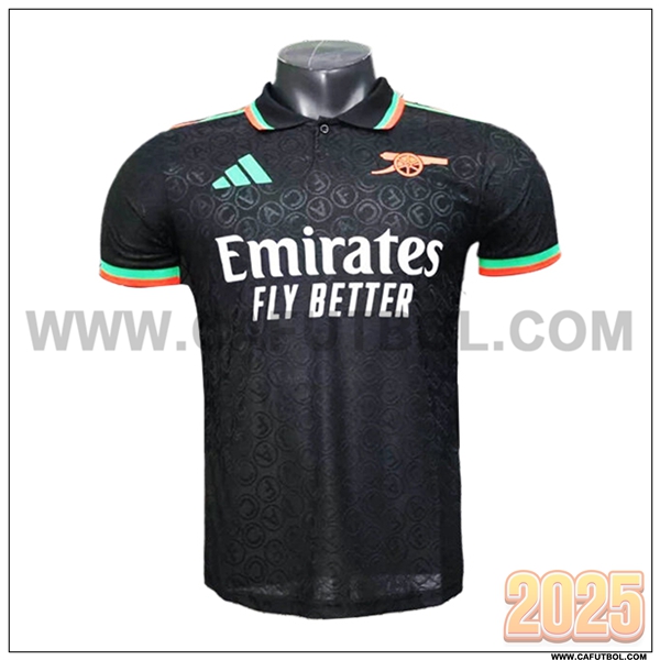 Camiseta Polo Arsenal Negro 2025 2026