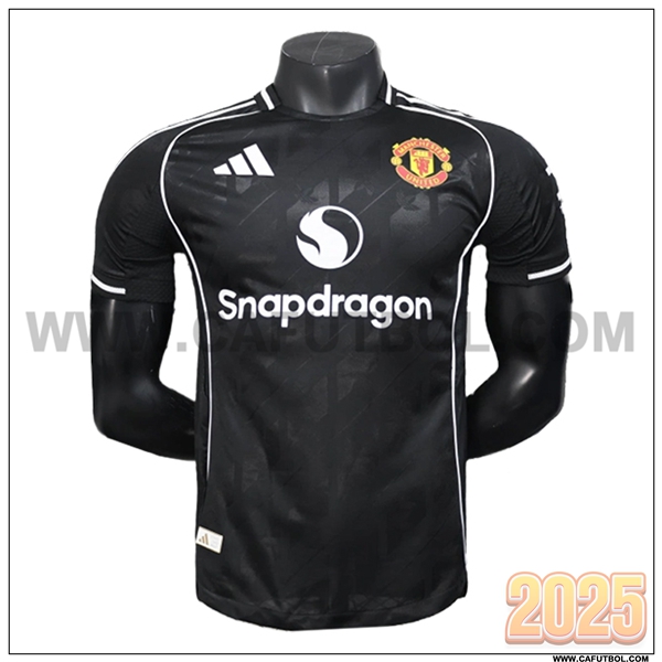 Camiseta Entrenamiento Manchester United Negro/Blanco 2025 2026