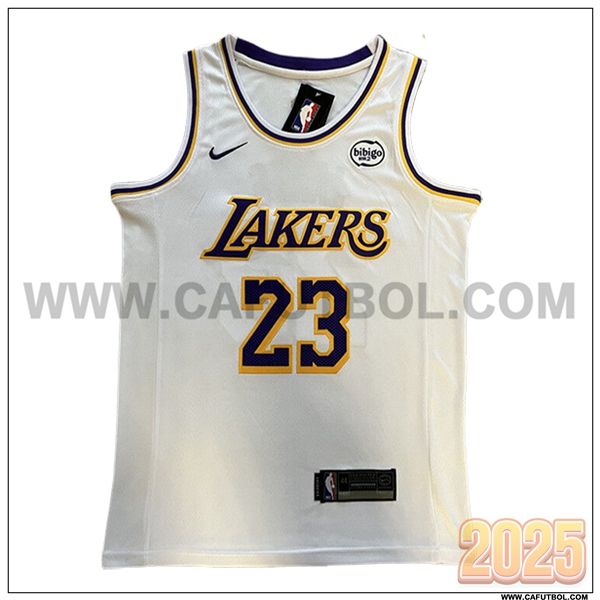 Camisetas NBA Los Angeles Lakers (JAMES #23) 2025/26 Blanco/Amarillo/Violeta