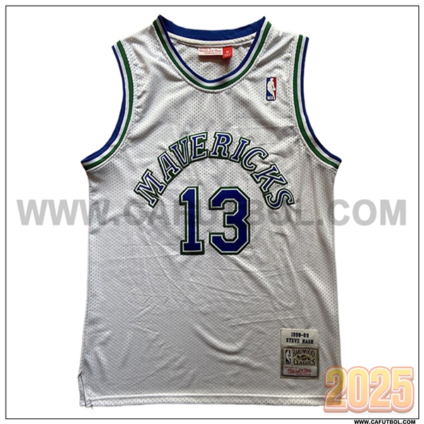 Camisetas NBA Dallas Mavericks (NASH #13) 2025/26 Blanco/Azul