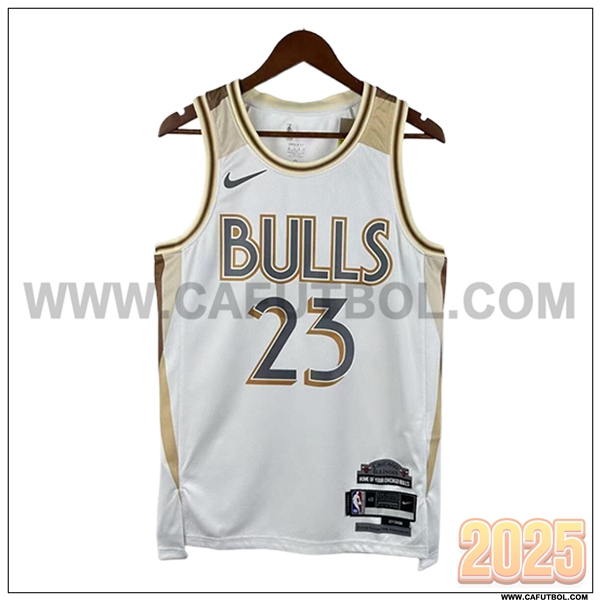 Camisetas NBA Chicago Bulls (JORDAN #8) 2025/26 Blanco/Amarillo