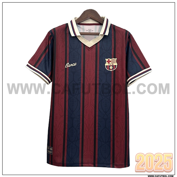 Camiseta de FC Barcelona Retro Rojo/Azul 125º aniversario