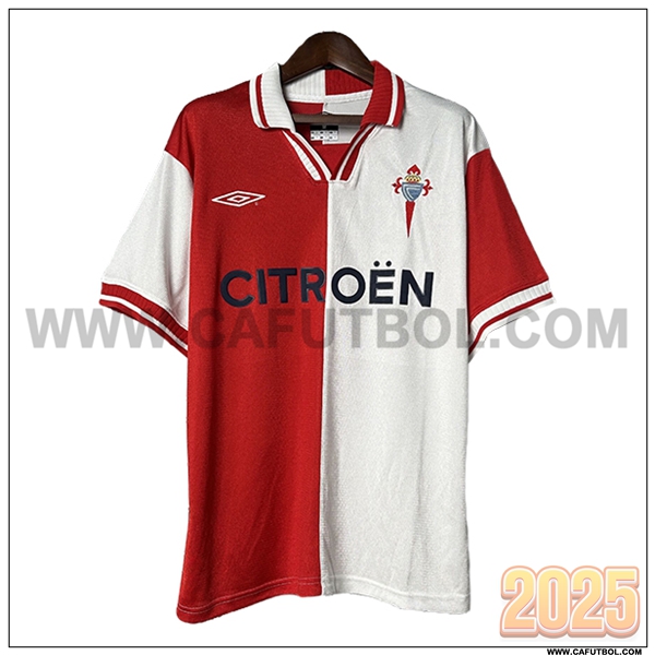 Segunda Camiseta de Celta Vigo Retro Blanco/Rojo 2001/2002