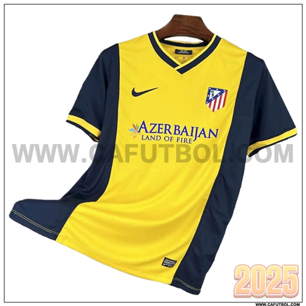 Segunda Camiseta de Atletico Madrid Retro AMARILLO/Azul 2013/2014