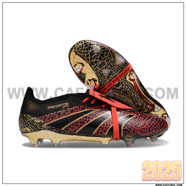 Adidas Botas De Fútbol 25 Predator Elite Tongue FG Negro/Rojo/Amarillo