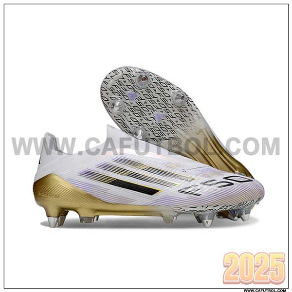 Adidas Botas De Fútbol F50 Elite Laceless SG Blanco/Amarillo/Negro