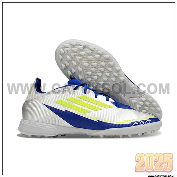 Adidas Botas De Fútbol F50 PRO TF Blanco/Azul/Verde
