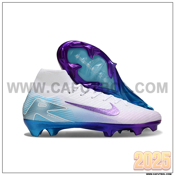Nike Botas De Fútbol Air Zoom Mercurial Superfly IIX Elite FG Blanco/Violeta/Azul