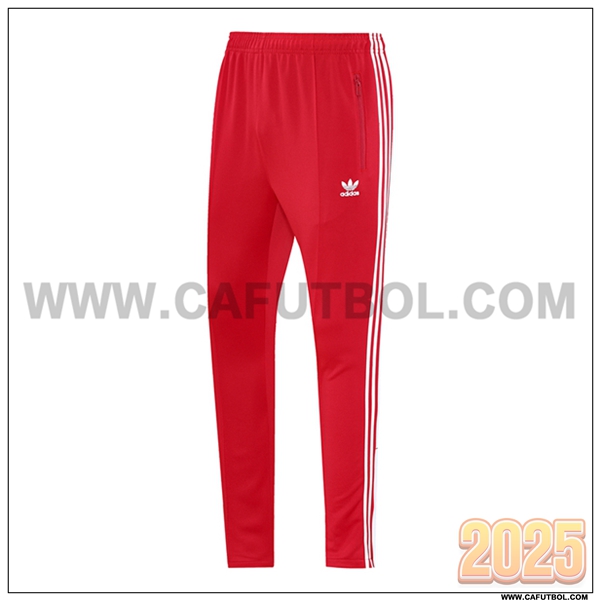 Pantalones Entrenamiento Adidas Rojo/Blanco 2025 2026