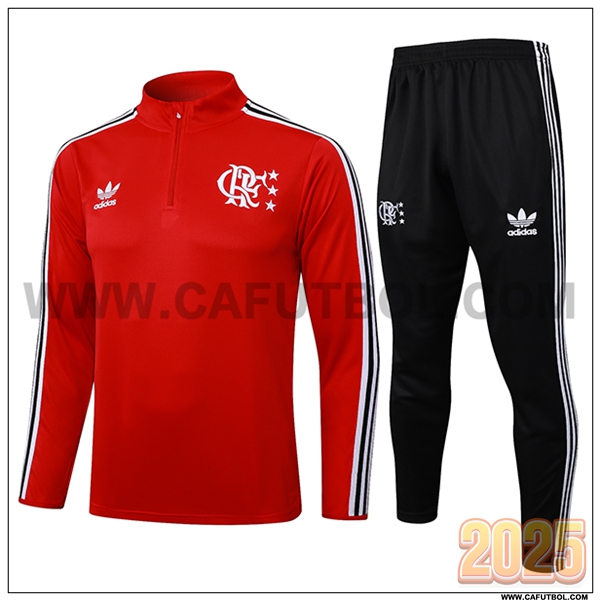 Chandal de Futbol Flamengo Rojo/Blanco/Negro 2025 2026