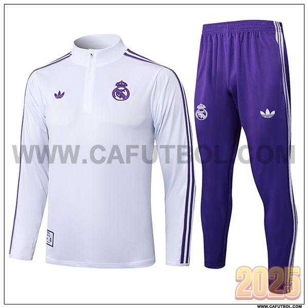 Chandal de Futbol Real Madrid Blanco/Violeta 2025 2026