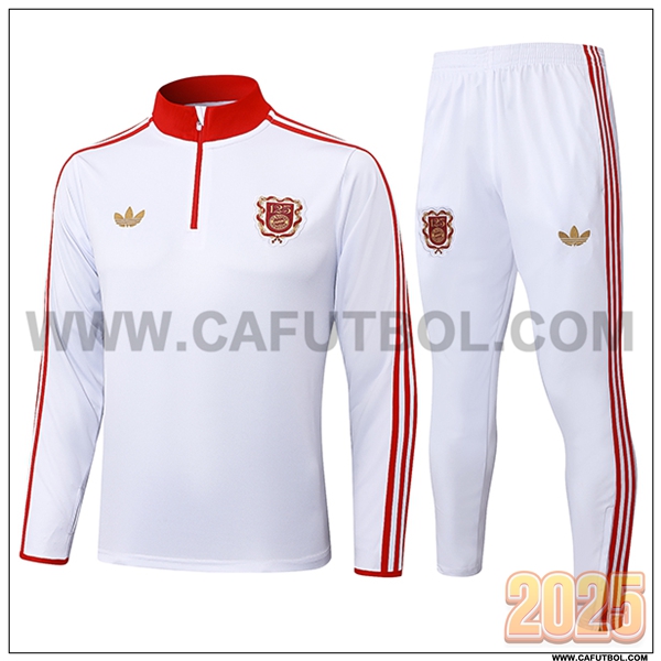 Chandal de Futbol Bayern Munich Blanco/Rojo 2025 2026