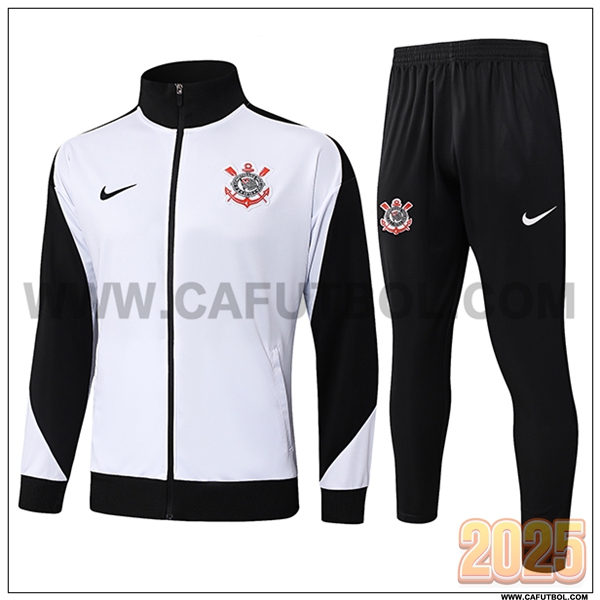 Chandal Chaquetas Futbol Corinthians Blanco/Negro 2025 2026