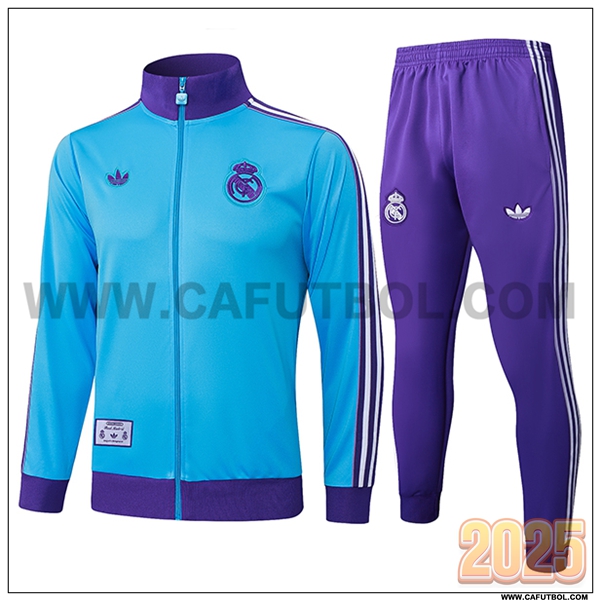 Chandal Chaquetas Futbol Real Madrid Azul/Violeta 2025 2026