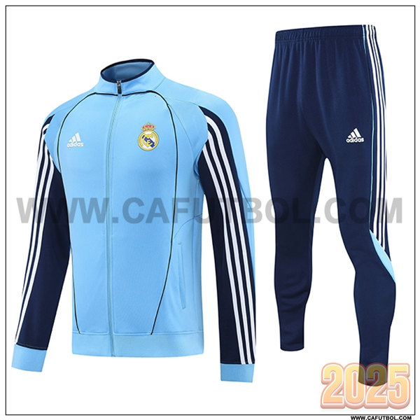Chandal Chaquetas Futbol Real Madrid Azul/Blanco 2025 2026 -02