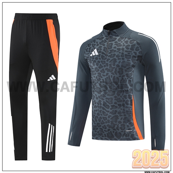 Chandal de Futbol Adidas Gris/Naranja 2025 2026