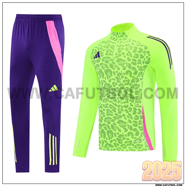 Chandal de Futbol Adidas Verde/Negro/Rosa 2025 2026