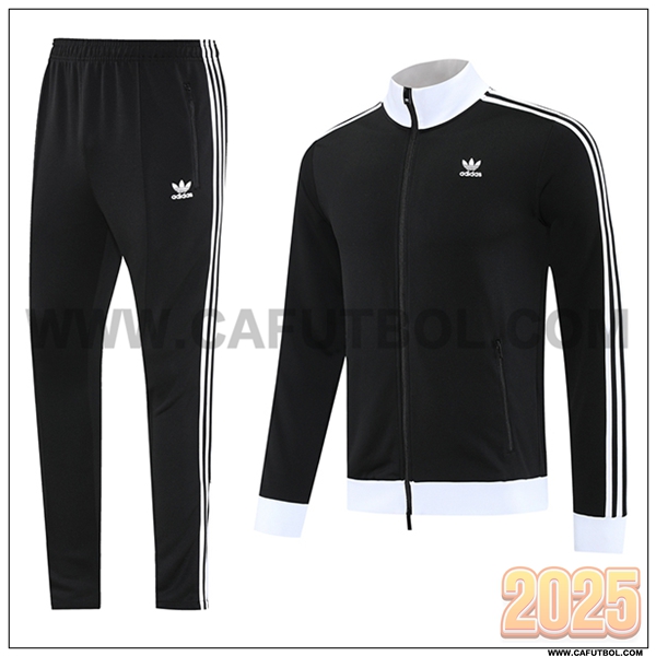 Chandal Chaquetas Futbol Adidas Negro/Blanco 2025 2026