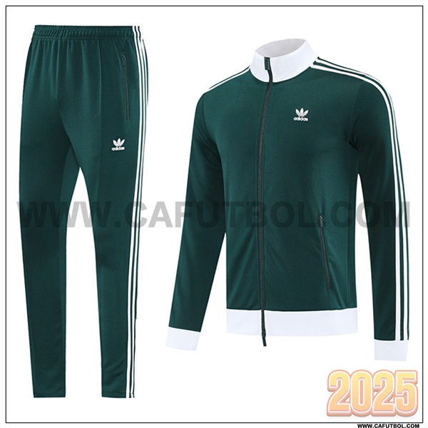 Chandal Chaquetas Futbol Adidas Verde/Blanco 2025 2026