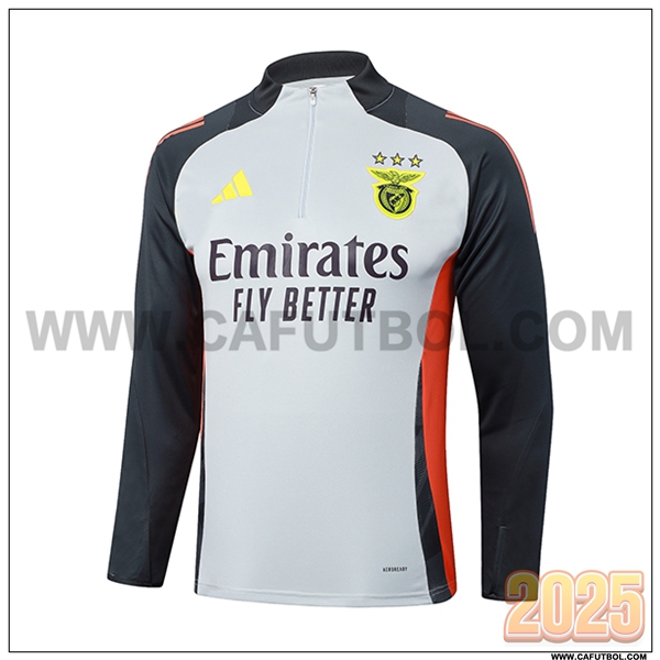 Sudadera De Entrenamiento Benfica Gris/Negro/Naranja 2025 2026