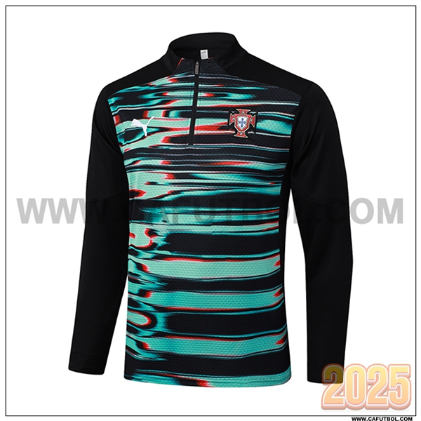 Sudadera De Entrenamiento Portugal Negro/Verde 2025 2026