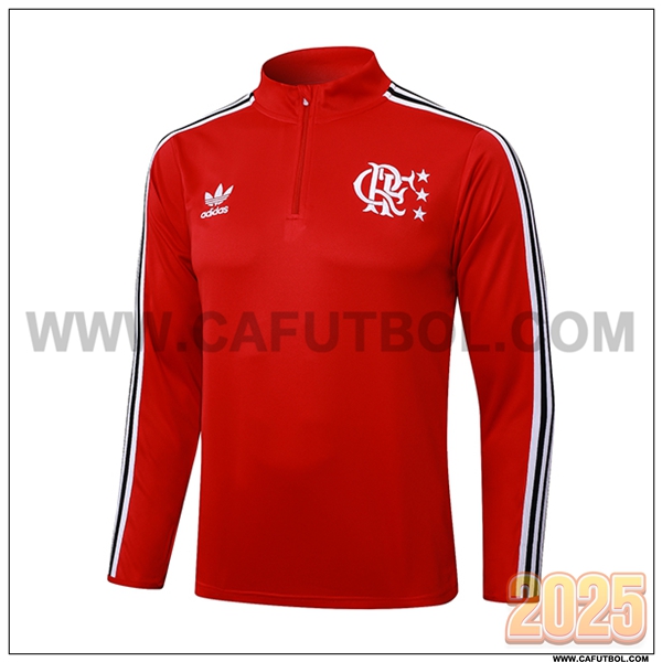 Sudadera De Entrenamiento Flamengo Rojo/Blanco/Negro 2025 2026