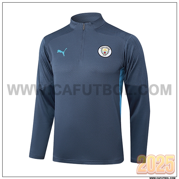 Sudadera De Entrenamiento Manchester City Gris/Azul 2025 2026