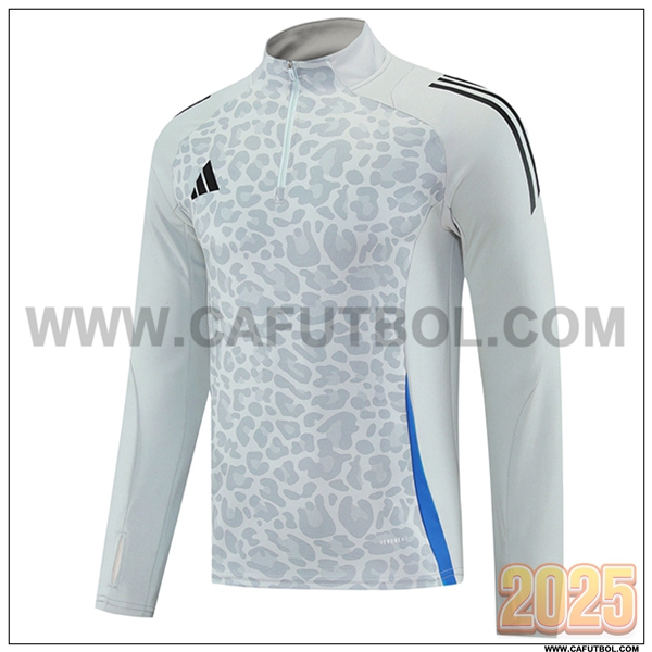 Sudadera De Entrenamiento Adidas Gris/Negro/Azul 2025 2026