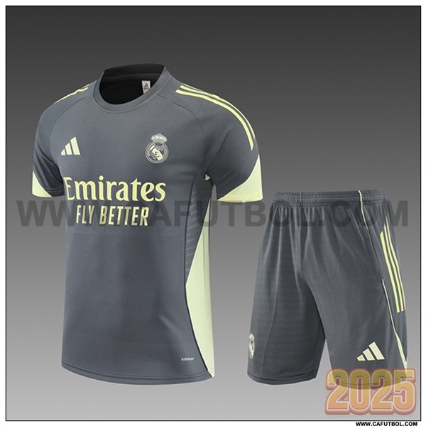 Camiseta Entrenamiento Real Madrid Ninos Gris Oscuro 2025 2026
