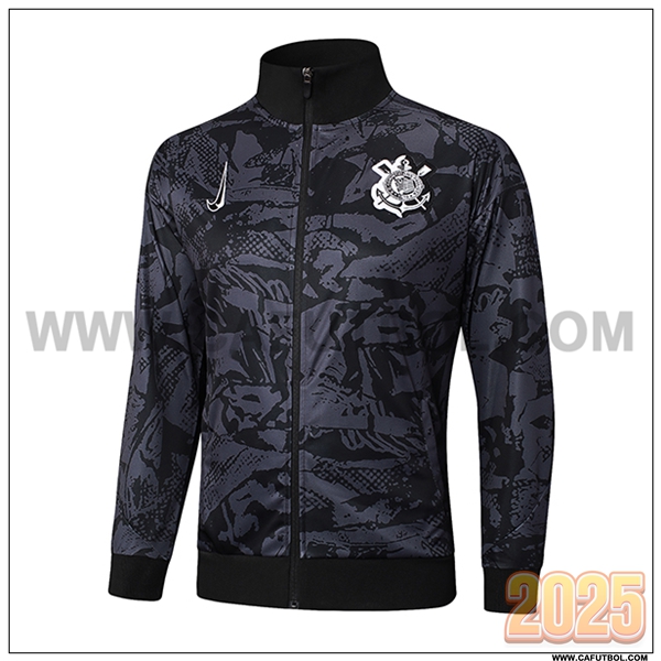 Chaquetas Futbol Corinthians Gris/Negro 2025 2026
