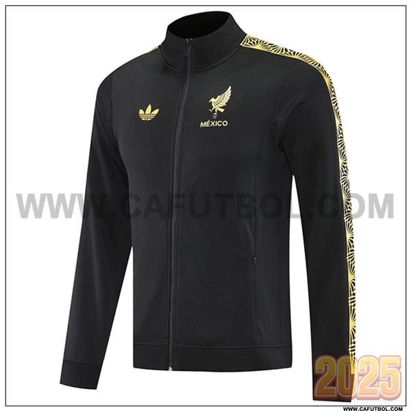 Chaquetas Futbol México Negro/Amarillo 2025 2026