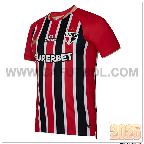Nuevo Camiseta de Sao Paulo FC Segunda Rojo/Blanco/Negro 2025 2026