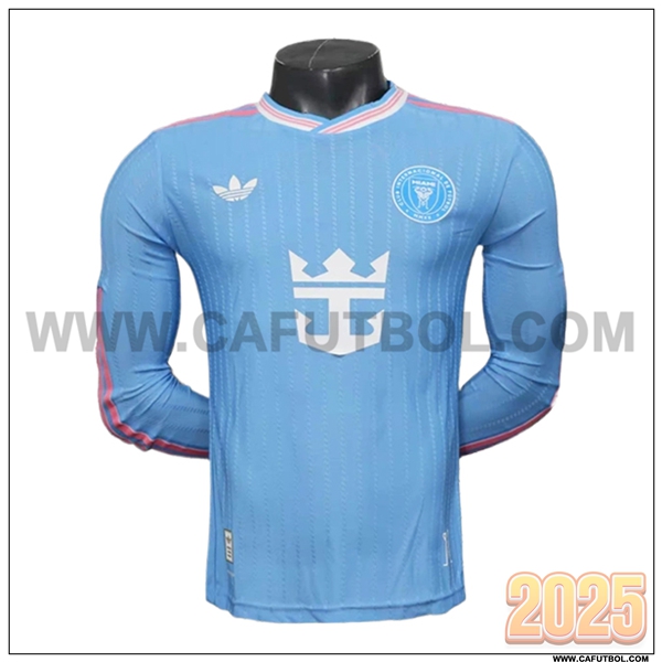 Tercero Nuevo Camiseta de Inter Miami CF Mangas largas Cielo Azul 2025 2026