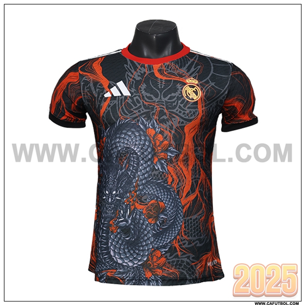 Camiseta Futbol Real Madrid Negro/Rojo Edicion Especial 2025 2026