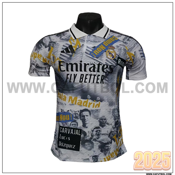 Camiseta Futbol Real Madrid Blanco/Negro Edicion Especial 2025 2026