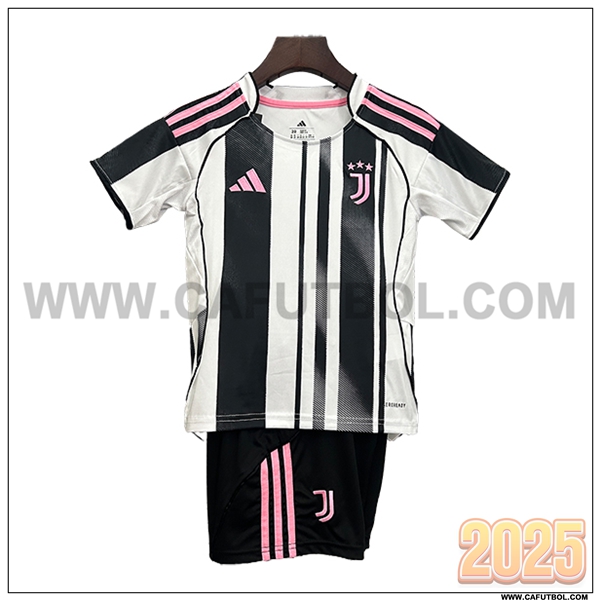 Primera Camiseta Futbol Juventus Ninos Negro/Blanco 2025 2026