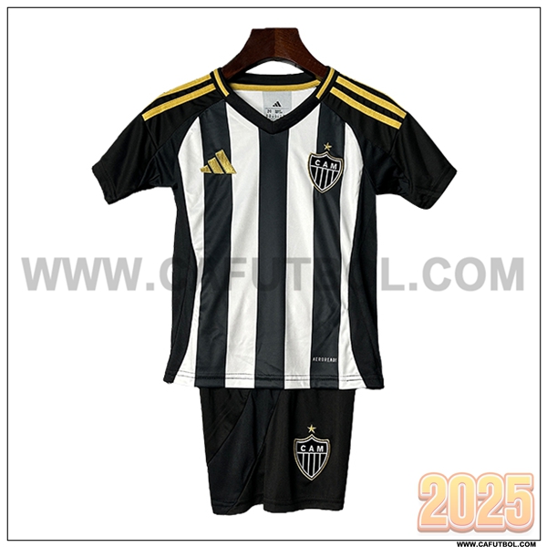 Nuevo Camiseta de Atletico Mineiro Primera Ninos Negro/Blanco 2025 2026