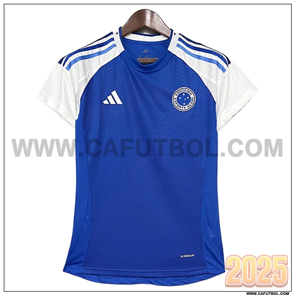 Nuevo Camiseta de Cruzeiro EC Primera Mujer Azul/Blanco 2025 2026