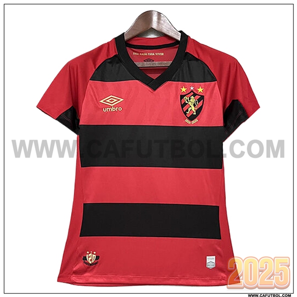 Nuevo Camiseta de Sport Recife Primera Mujer Rojo/Negro 2025 2026