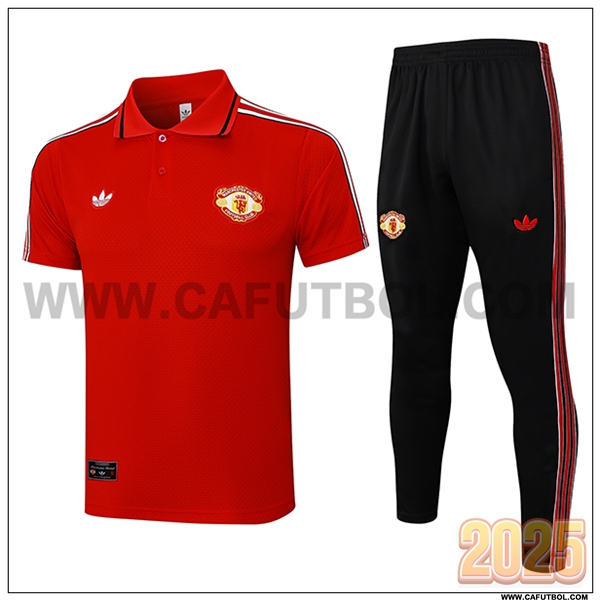 Camiseta Polo Manchester United Rojo 2025 2026