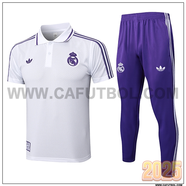 Camiseta Polo Real Madrid Blanco/Violeta 2025 2026