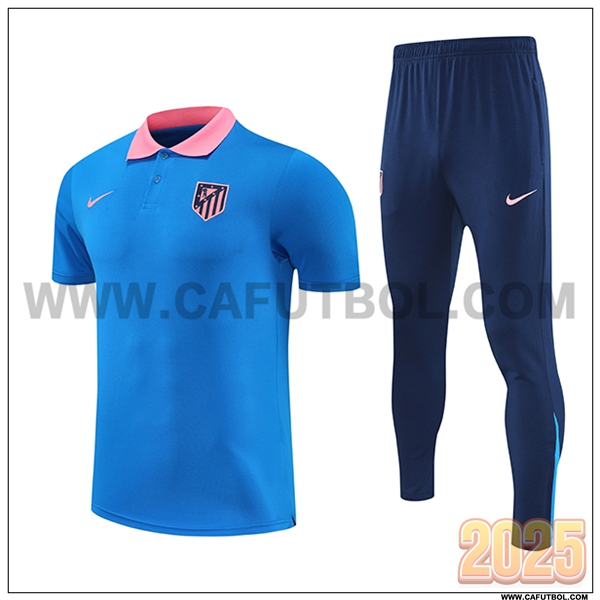 Camiseta Polo Atletico Madrid Azul/Rosa 2025 2026