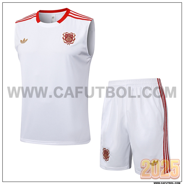 Camiseta Entrenamiento sin mangas Bayern Munich Blanco/Rojo 2025 2026