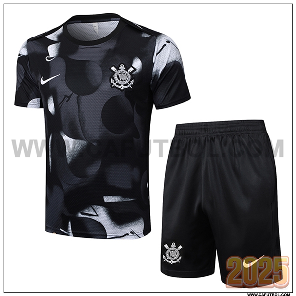 Camiseta Entrenamiento Corinthians Negro/Gris 2025 2026
