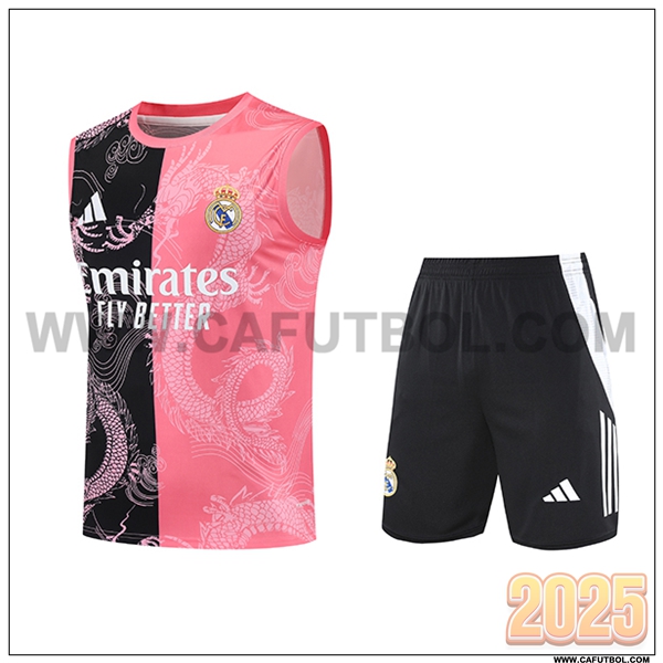 Camiseta Entrenamiento sin mangas Real Madrid Negro/Rosa 2025 2026