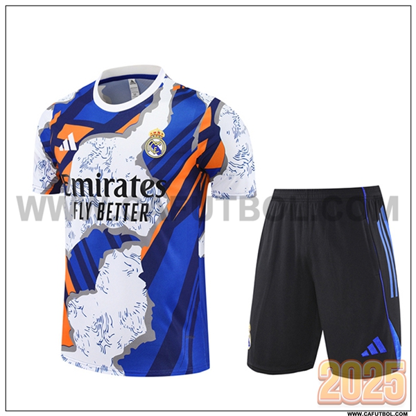 Camiseta Entrenamiento Real Madrid Blanco/Azul/Naranja 2025 2026