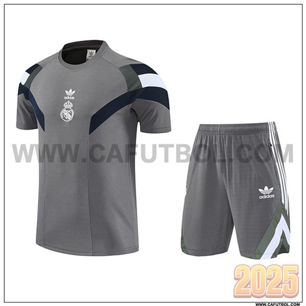 Camiseta Entrenamiento Real Madrid Gris/Blanco 2025 2026