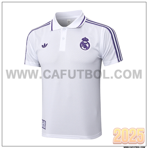Camiseta Polo Real Madrid Blanco/Violeta 2025 2026
