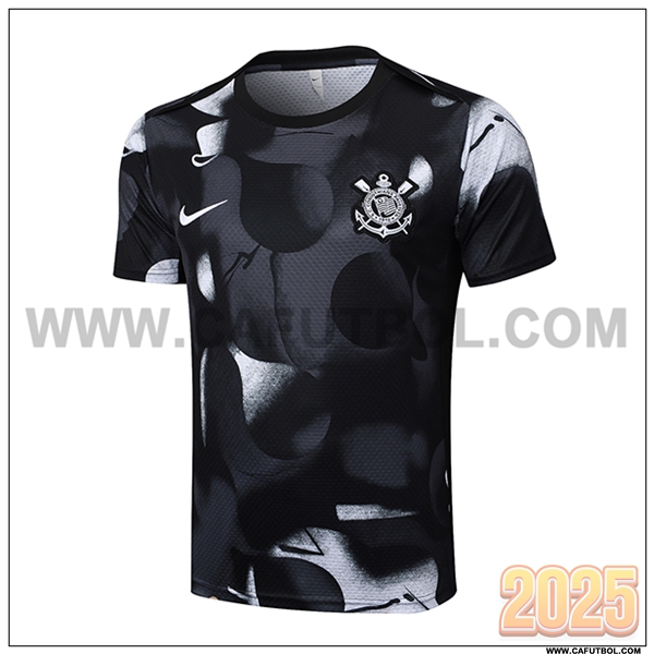 Camiseta Entrenamiento Corinthians Negro/Gris 2025 2026